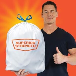 Hefty Strong Tall Kitchen Trash Bags, Unscented, 13 Gallon, 90 Count