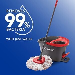 O-Cedar EasyWring Deep Clean Refill (4-Pack) Microfiber Mop Refill Compatible with O-Cedar EasyWring Spin Mop & Bucket System