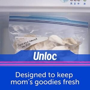 Ziploc 2 Gallon Food Storage Freezer Bags, Grip 'n Seal Technology for Easier Grip, Open, and Close, 30 Bags Total