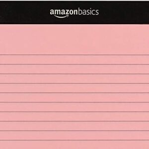 Amazon Basics Wide Ruled 8.5 x 11.75-Inch 50 Sheet Perforated Lined Writing Note Pads, Pack of 6, 300 Count, Multicolor
