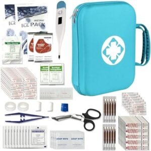 299Pcs Car First Aid Kit for Home Camping Travel Essentials First Aid Blue Bag Emegency Supplies Household Items for College Students YIDERBO