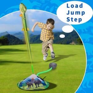 Gizzjoy Dinosaur Toy Rocket Launcher for Kids - Launch Up to 100 Ft, 4 Rockets, Outdoor Outside Toys for Kids, Dinosaur Toys, Birthday Gifts for 3 4 5 6 7 8-12 Year Old Boys Girls  Toys & Games