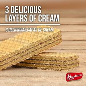 Bauducco Peanut Butter Wafers - Crispy Wafer Cookies With 3 Delicious, Indulgent Decadent Layers of Peanut Butter Flavored Cream - Delicious Sweet Snack or Desert - 5.0 oz (Pack of 1)  Grocery & Gourmet Food