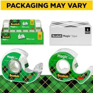 Scotch Magic Tape, Invisible, Home Office Supplies and Back to School Supplies for College and Classrooms, 6 Rolls with 6 Dispensers