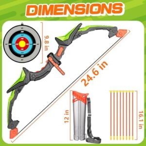 Kids Bow and Arrow Toy Set, LED Light Up Archery Toys with 8 Suction Cups Arrows, Outdoor Indoor Shooting Games Toys for 6 7 8 9 10 11 12 Year Old Boys Grils Birthday Gifts