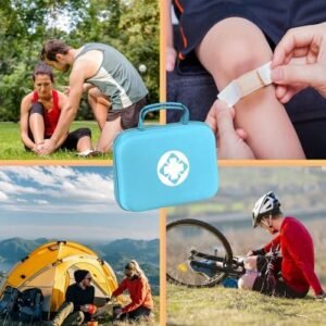 299Pcs Car First Aid Kit for Home Camping Travel Essentials First Aid Blue Bag Emegency Supplies Household Items for College Students YIDERBO